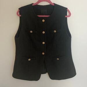 Mina Self Black Button up Vest size XL